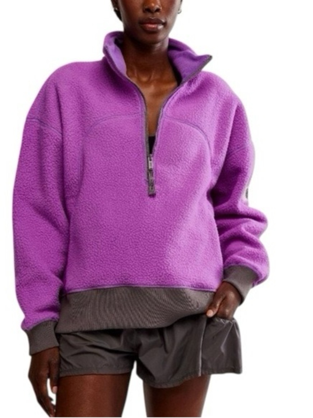 Free People Movement Purple Half-Zip Fleece Pullover